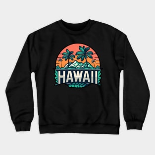 Hawaii Retro Sunset Crewneck Sweatshirt